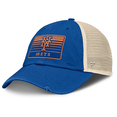 Casquette ajustable en maille Eastbound pour homme Fanatics Royal/Natural New York Mets Cooperstown Collection