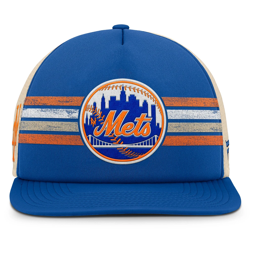 Casquette snapback Powers de la collection Cooperstown des Mets de New York pour homme, couleur bleu royal/naturel