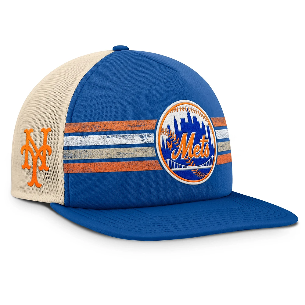 Casquette snapback Powers de la collection Cooperstown des Mets de New York pour homme, couleur bleu royal/naturel