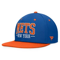 Men's Fanatics Royal/Orange New York Mets Fundamental Bold Snapback Hat