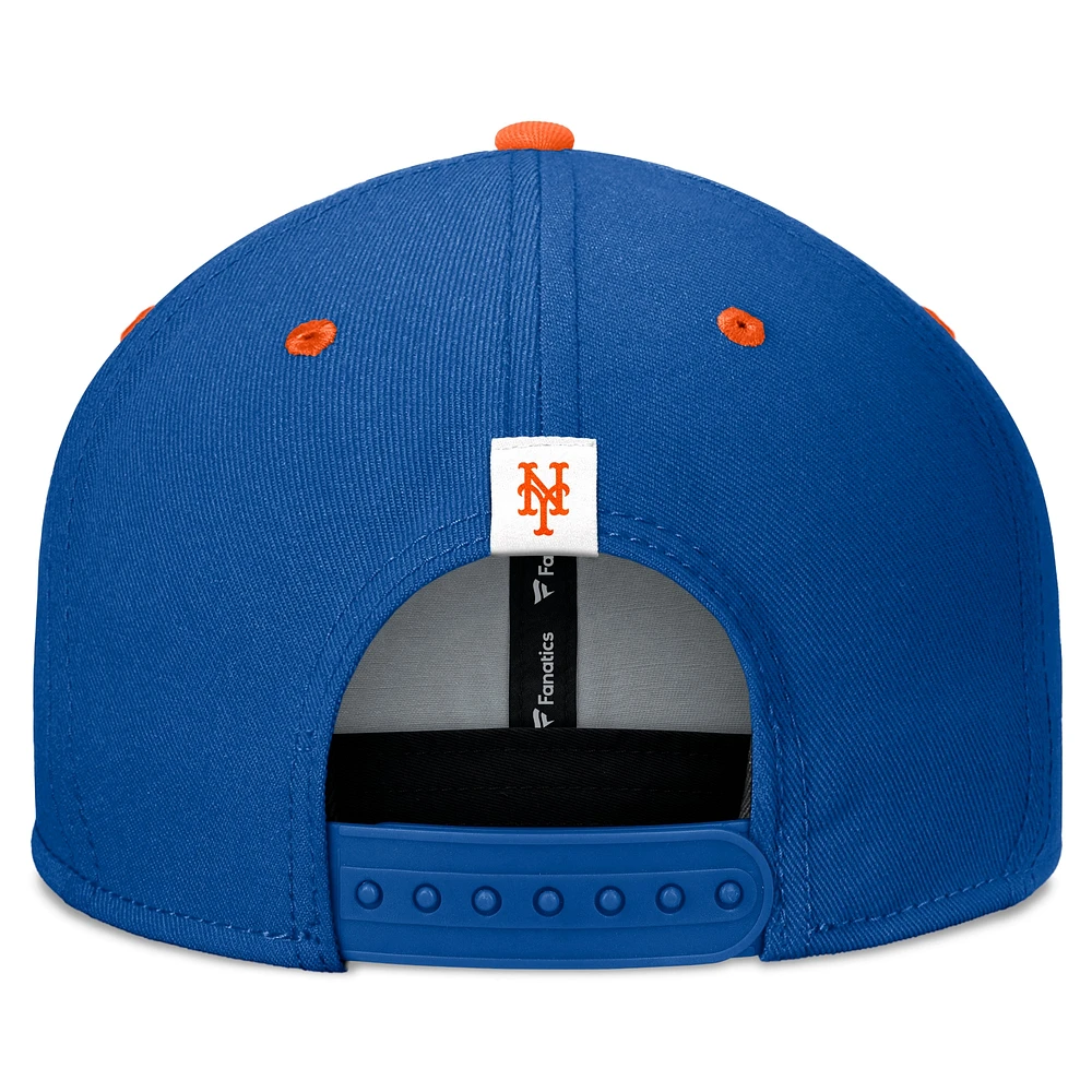 Men's Fanatics Royal/Orange New York Mets Fundamental Bold Snapback Hat