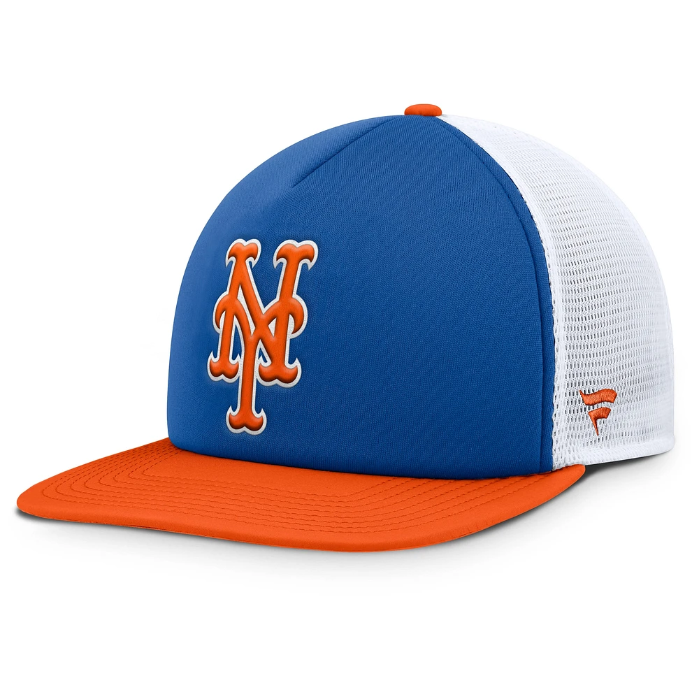 Casquette Snapback en mousse fondamentale New York Mets Fanatics Royal/Blanc pour hommes