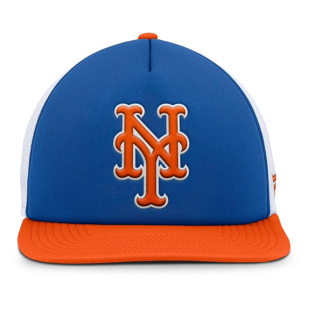 Casquette Snapback en mousse fondamentale New York Mets Fanatics Royal/Blanc pour hommes