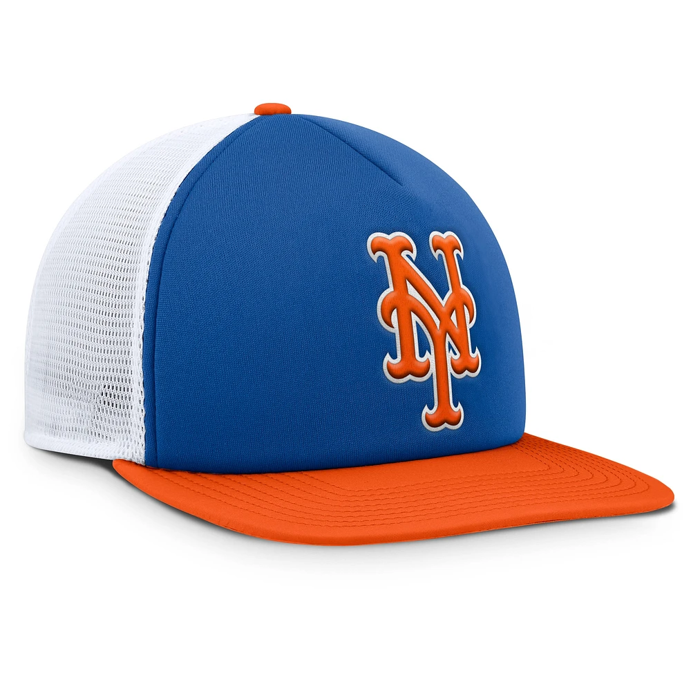 Men's Fanatics Royal/White New York Mets Fundamental Foam Front Snapback Hat