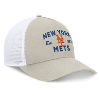 Men's Fanatics Stone New York Mets A-Frame Trucker Adjustable Hat