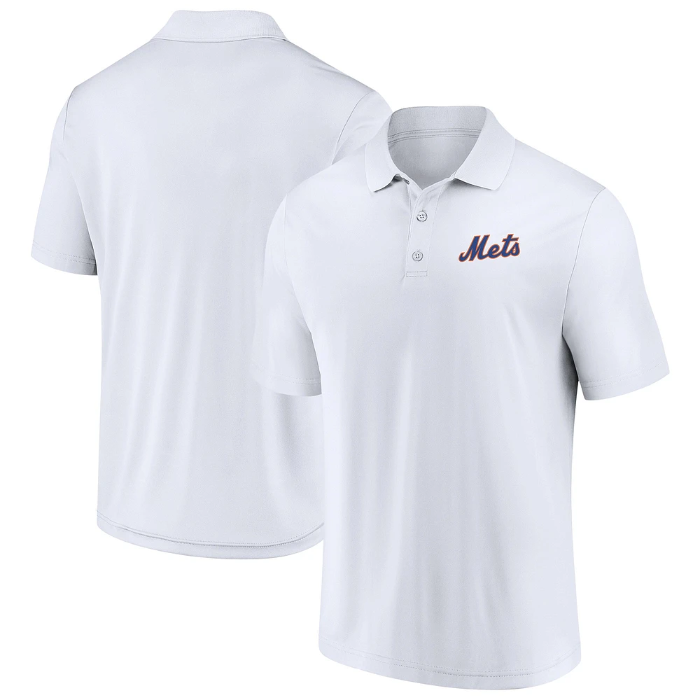 Polo à composants New York Mets blanc Fanatics pour hommes