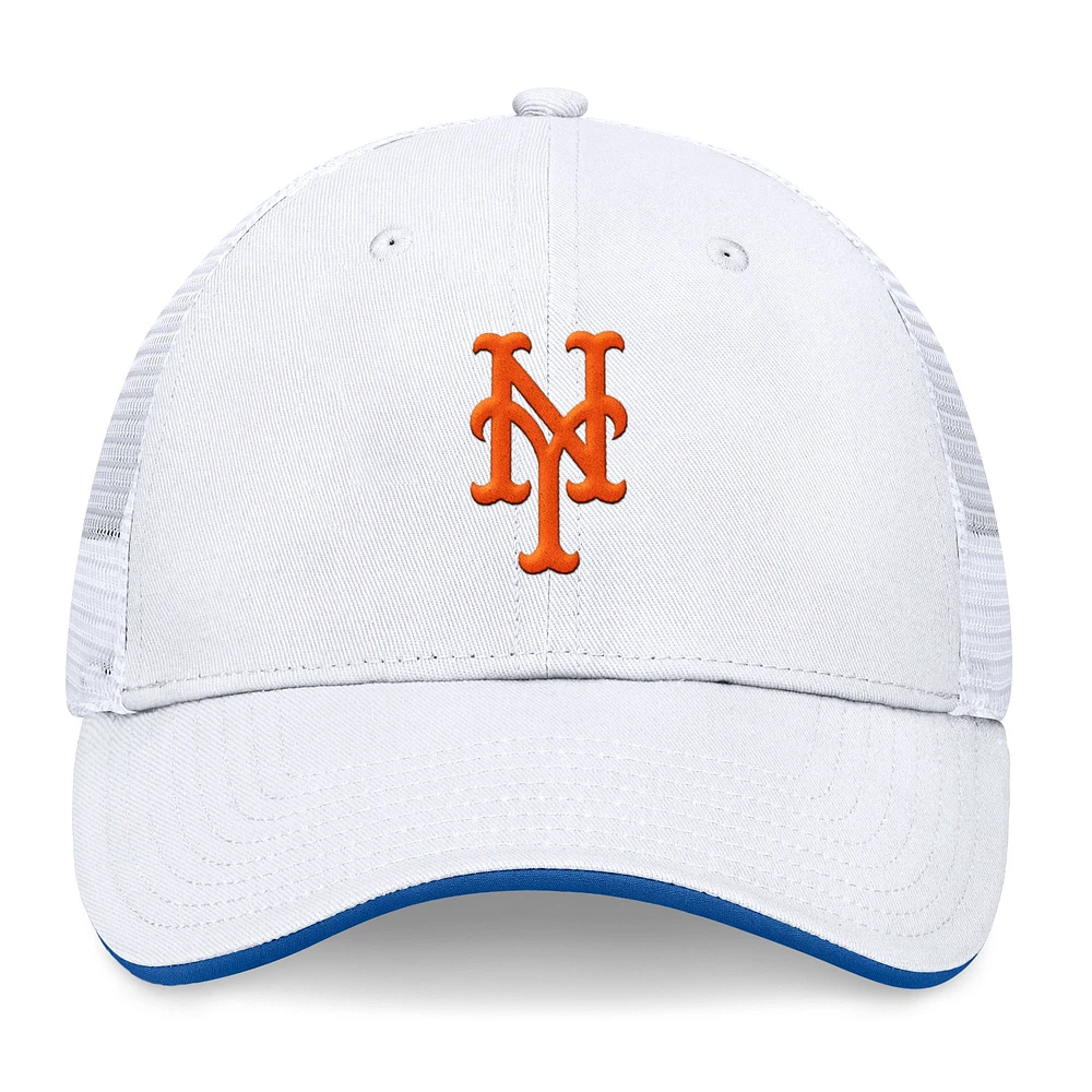 Men's Fanatics White New York Mets Front Office Meshback Structured Adjustable Hat