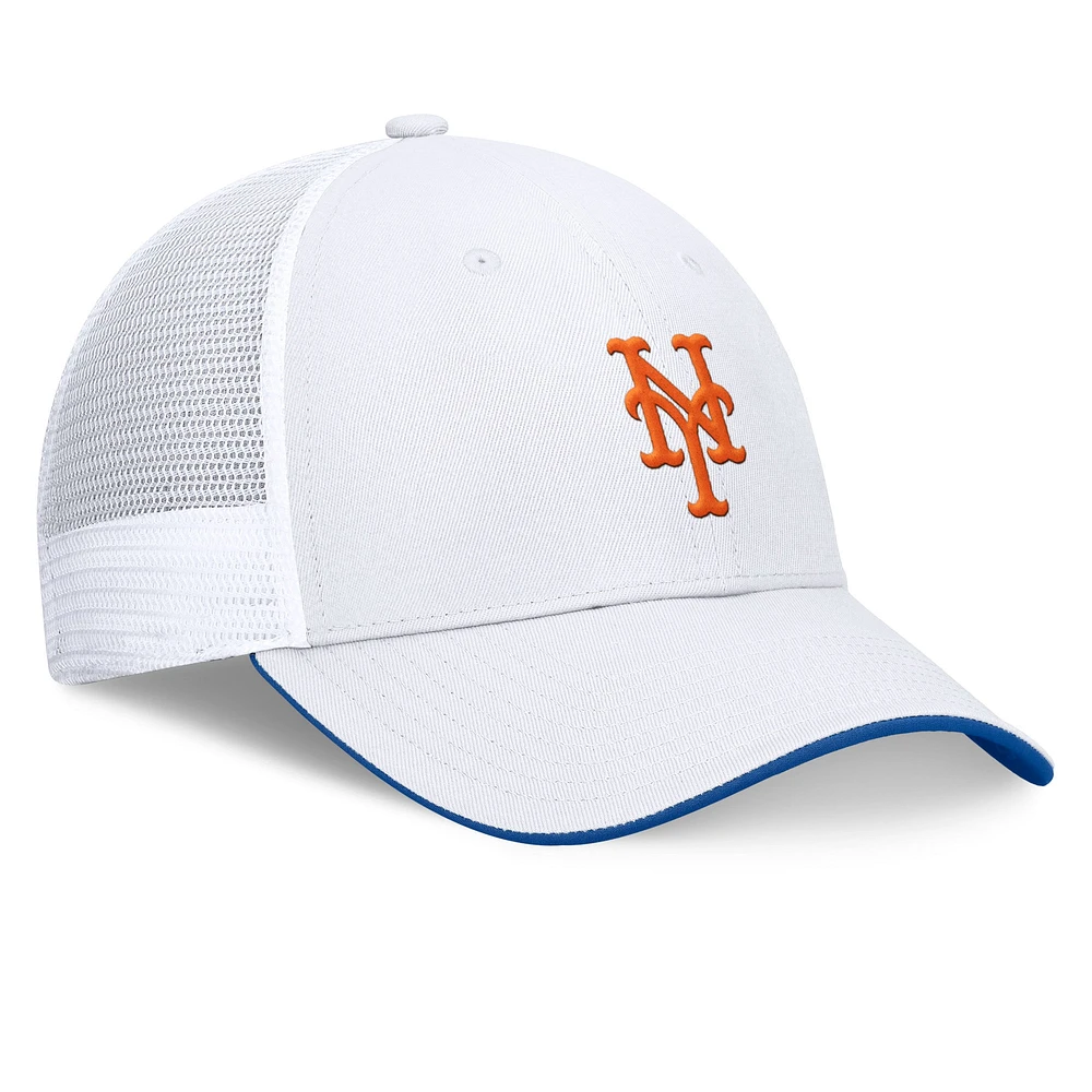 Men's Fanatics White New York Mets Front Office Meshback Structured Adjustable Hat