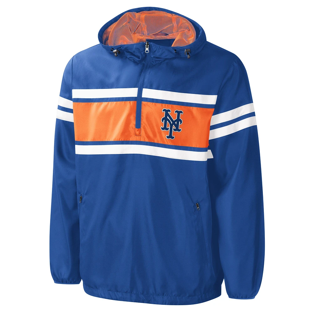 Coupe-vent à quart de zip pour homme G-III Sports by Carl Banks Royal New York Mets Game Score