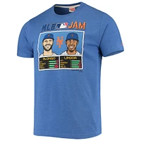 Men's Homage Francisco Lindor & Pete Alonso Royal New York Mets MLB Jam Tri-Blend T-Shirt