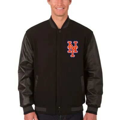 New York Mets JH Design Wool & Leather Reversible Jacket