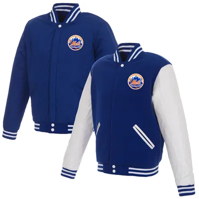 New York Mets JH Design Reversible Full-Snap Fleece Jacket - Royal/White