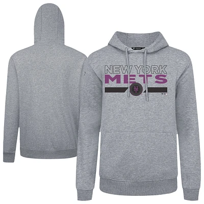 Men's Levelwear Gray New York Mets Accolade Podium No Hitter Pullover Hoodie