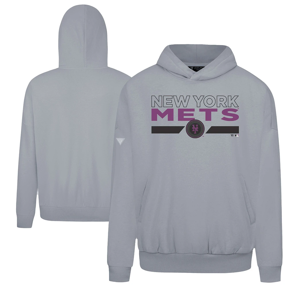 Sweat à capuche gris City Connect Contact No Hitter pour homme des Mets de New York