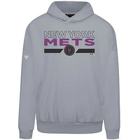 Sweat à capuche gris City Connect Contact No Hitter pour homme des Mets de New York