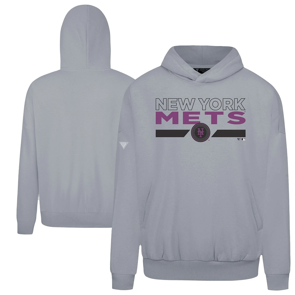 Sweat à capuche gris City Connect Contact No Hitter pour homme des Mets de New York