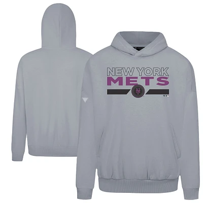 Sweat à capuche gris City Connect Contact No Hitter pour homme des Mets de New York