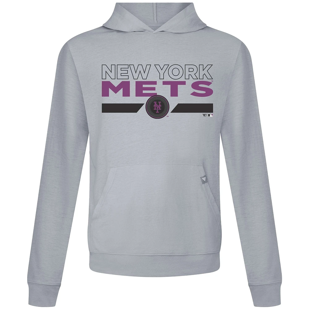 Men's Levelwear  Gray New York Mets City Connect Relay No Hitter Pullover Hoodie
