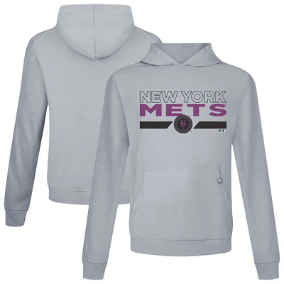 Men's Levelwear  Gray New York Mets City Connect Relay No Hitter Pullover Hoodie