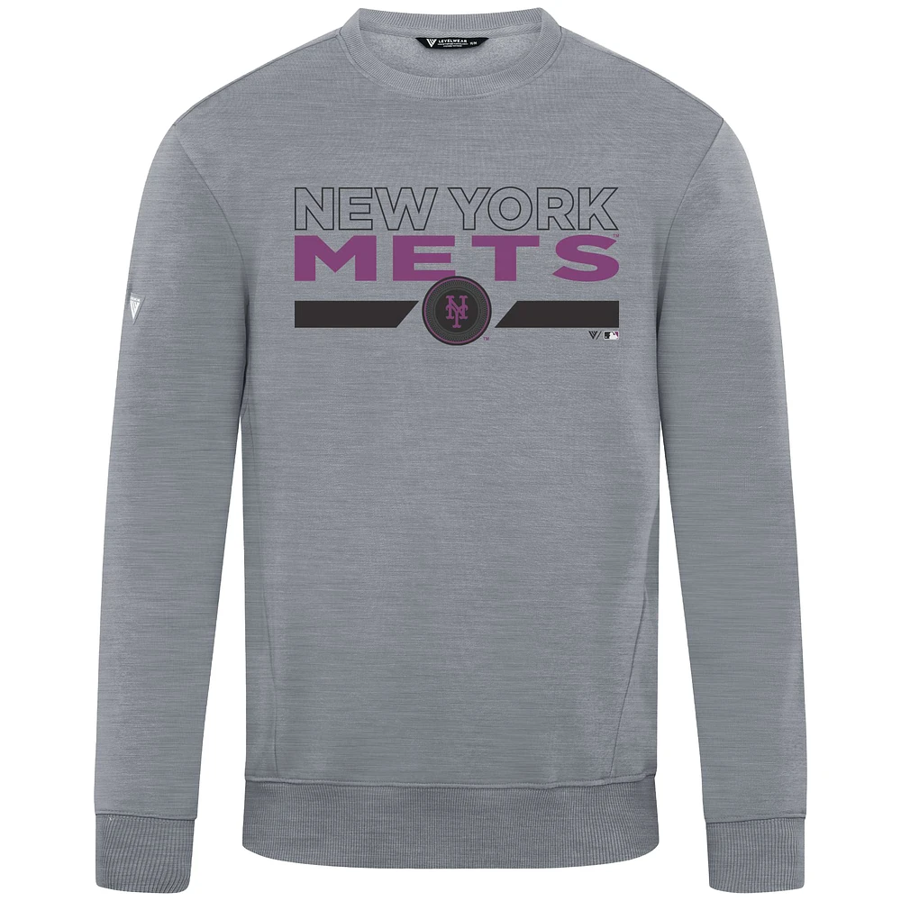 Sweat-shirt gris City Connect Zane No Hitter pour homme, motif New York Mets