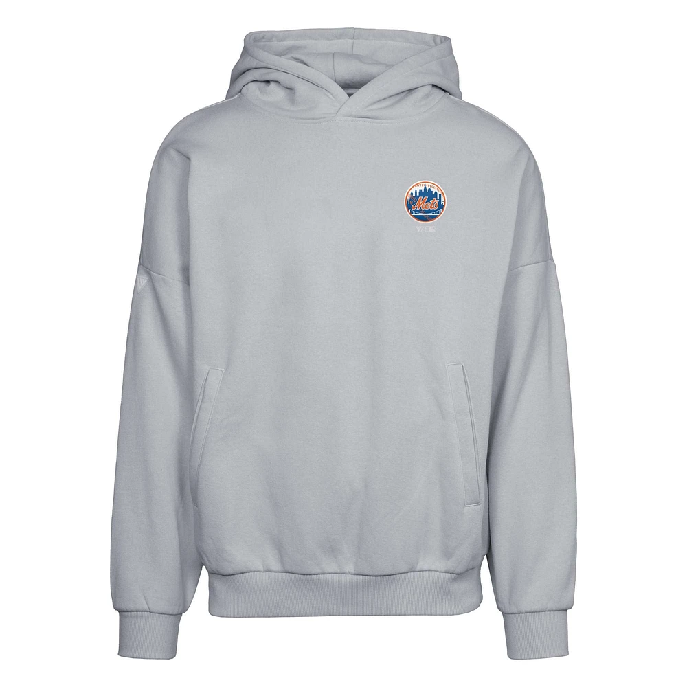 Sweat à capuche gris pour homme Levelwear New York Mets Contact Pro Card