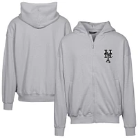 Men's Levelwear  Gray New York Mets Oversized Uphill Digital Camo Full-Zip Hoodie