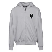 Men's Levelwear  Gray New York Mets Oversized Uphill Digital Camo Full-Zip Hoodie