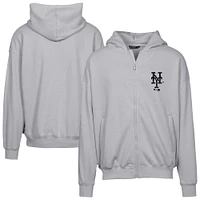 Men's Levelwear  Gray New York Mets Oversized Uphill Digital Camo Full-Zip Hoodie