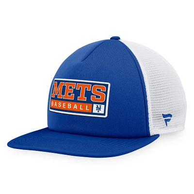 New York Mets Majestic Foam Trucker Snapback Hat - Royal/White