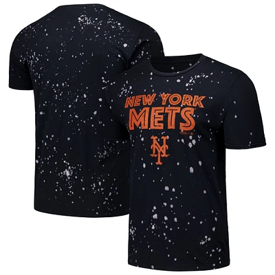 Men's Majestic Threads Black/White New York Mets Splatter T-Shirt