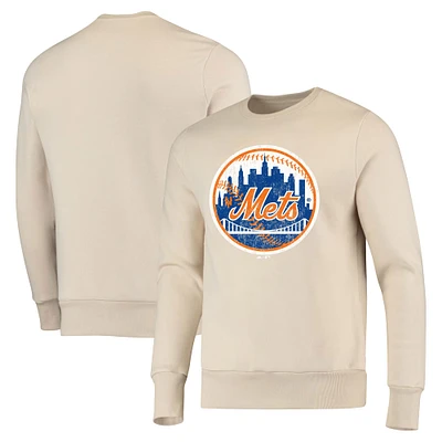 Sweat-shirt en polaire Majestic Threads Oatmeal New York Mets pour hommes