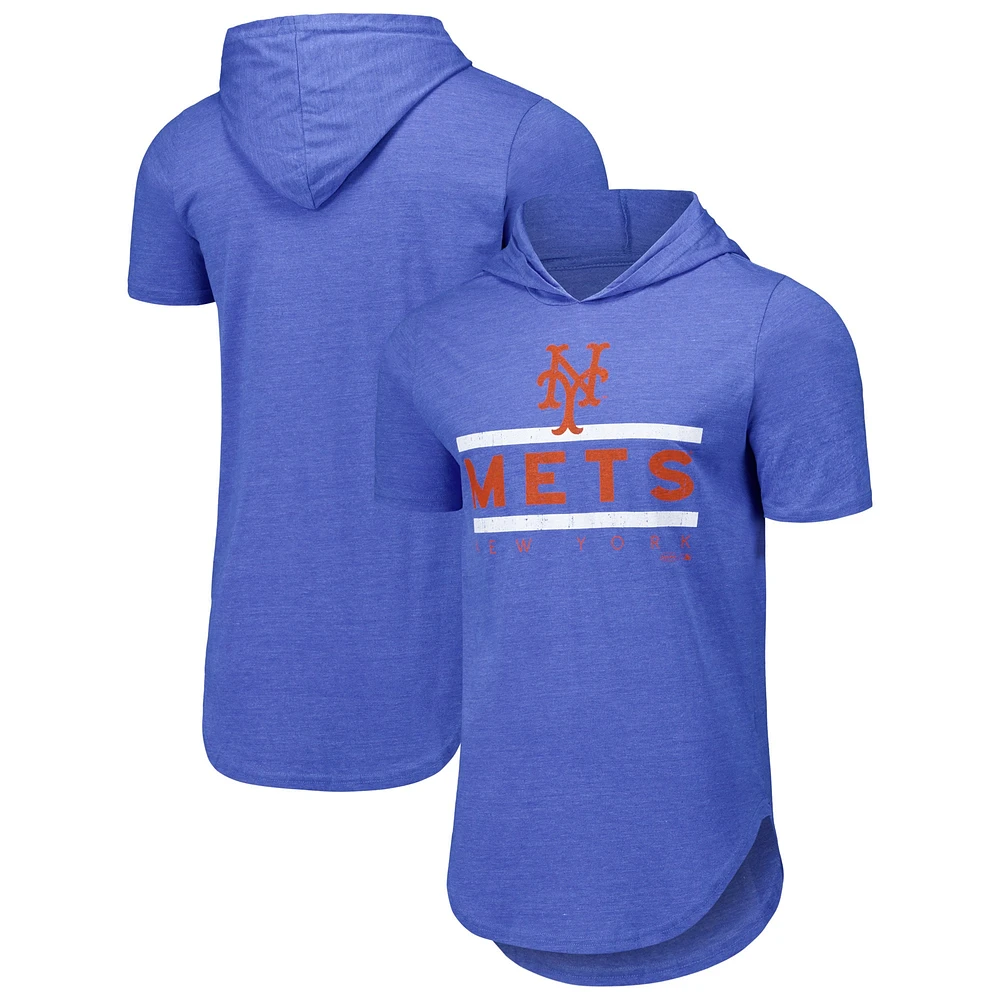 T-shirt à capuche tri-mélangé Majestic Threads Royal New York Mets pour hommes