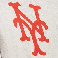 Men's Mitchell & Ness Cream New York Mets Retro Pullover Sweater
