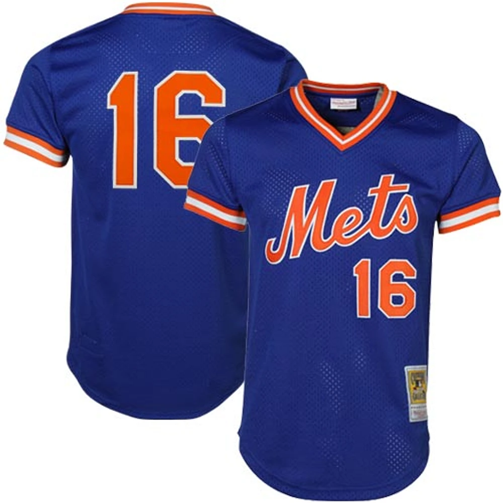 Maillot d'entraînement de frappeur en maille Mitchell & Ness Dwight Gooden Royal New York Mets Cooperstown pour hommes