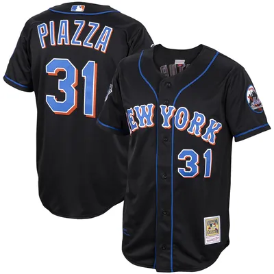 Framed Mike Piazza Los Angeles Dodgers Autographed Mitchell and Ness Blue Batting  Practice Replica Jersey