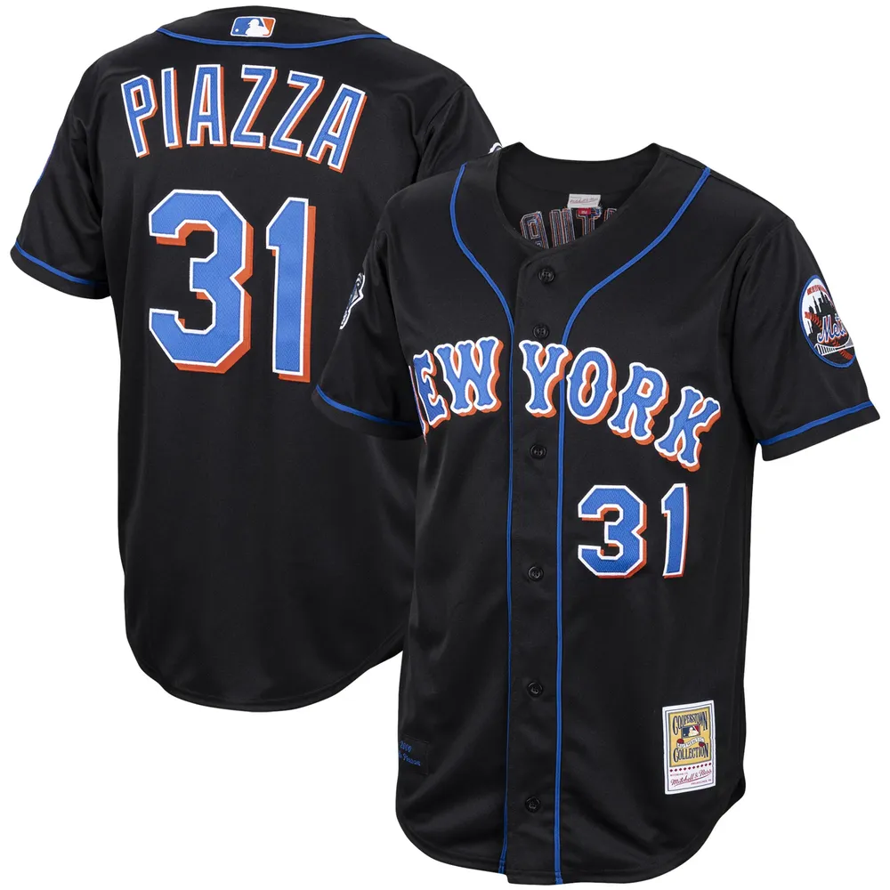 Maillot Homme Mitchell & Ness Mike Piazza Noir New York Mets Alternate 2000 Cooperstown Collection Authentique