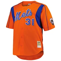 Men's Mitchell & Ness Mike Piazza Orange New York Mets Big Tall Cooperstown Collection Mesh Batting Practice Jersey