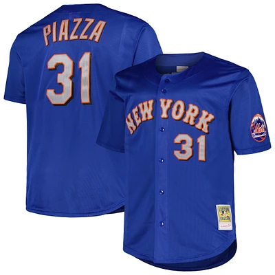 Mitchell & Ness Mike Piazza Royal New York Mets Big Tall Cooperstown Collection Maillot d'entraînement au bâton en maille pour hommes