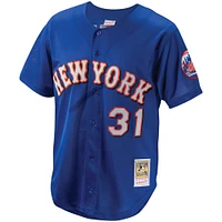 Men's Mitchell & Ness Mike Piazza Royal New York Mets Cooperstown Collection Mesh Batting Practice Button-Up Jersey