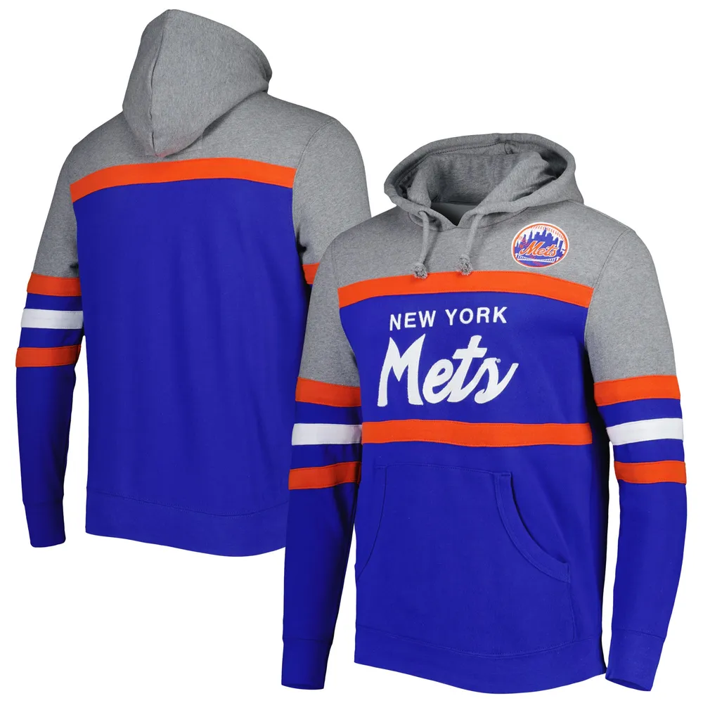 New York Mets Mitchell & Ness Head Coach Pullover Hoodie - Royal