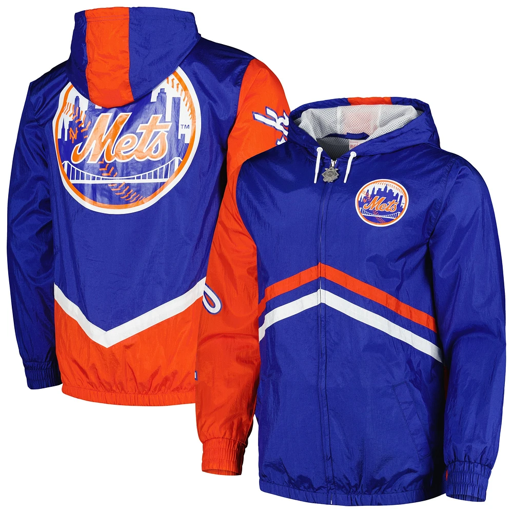 Mitchell & Ness Royal New York Mets Undeniable Full-Zip Hoodie Windbreaker Jacket