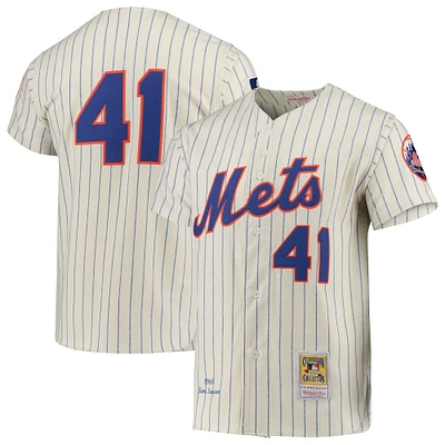 Mitchell & Ness Tom Seaver crème New York Mets 1969 Cooperstown Collection Maillot authentique pour hommes