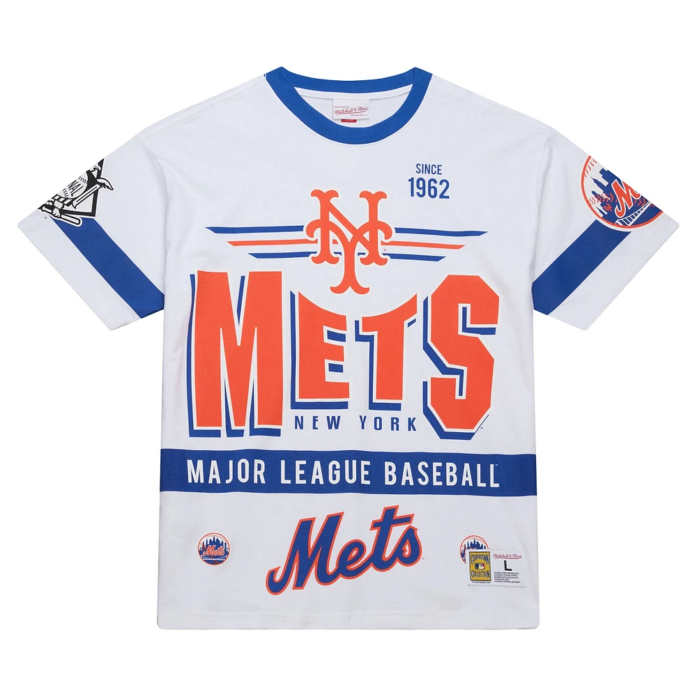 Men's Mitchell & Ness White New York Mets Cooperstown Collection Team Origins Premium T-Shirt