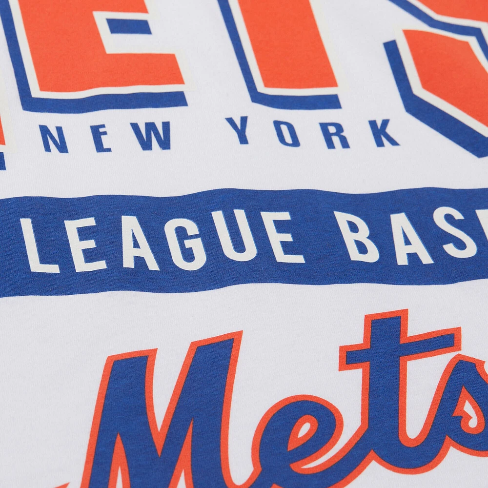 Men's Mitchell & Ness White New York Mets Cooperstown Collection Team Origins Premium T-Shirt