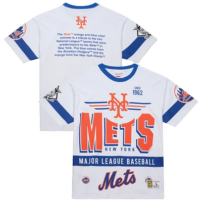 Men's Mitchell & Ness White New York Mets Cooperstown Collection Team Origins Premium T-Shirt