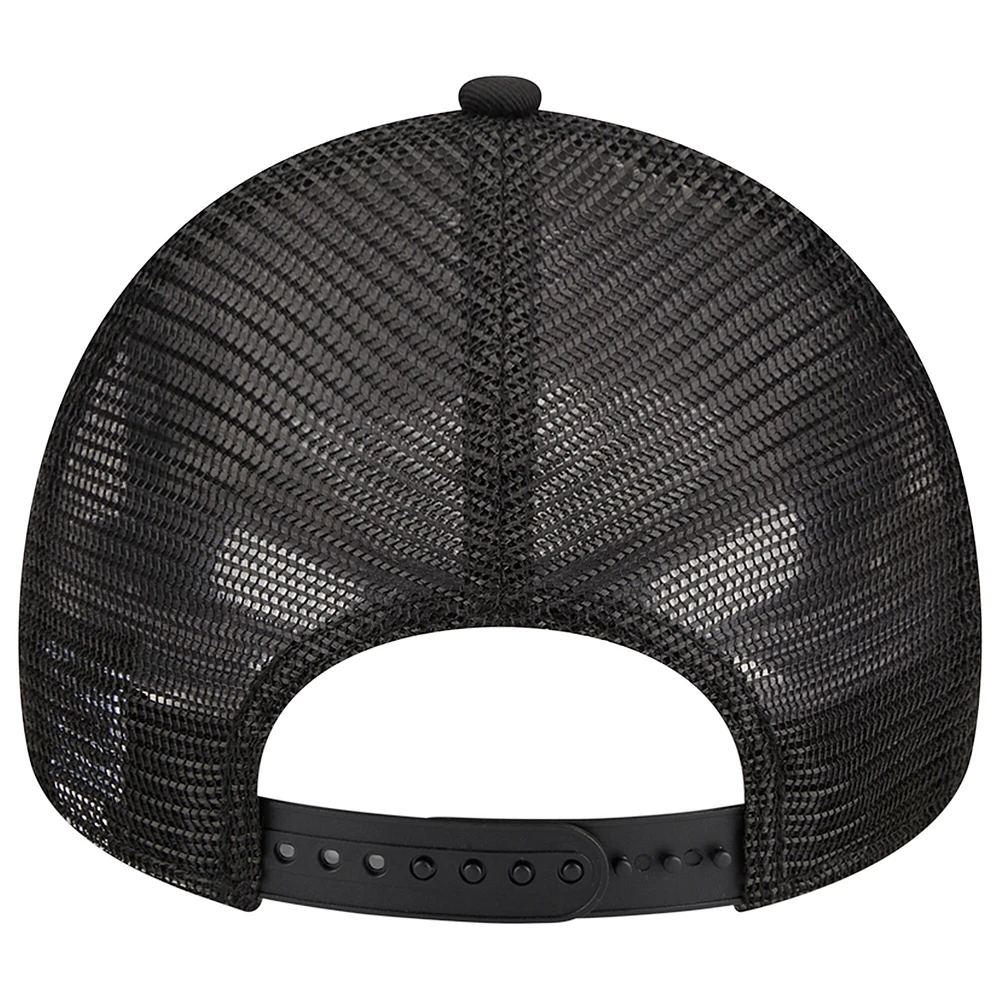 Casquette réglable noire New Era New York Mets A-Frame 9FORTY Trucker pour hommes