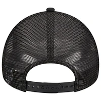 Casquette réglable noire New Era New York Mets A-Frame 9FORTY Trucker pour hommes
