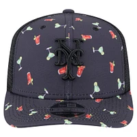 Casquette extensible à bouton-pression New Era noire New York Mets Adventure Drinks Pattern 9SEVENTY pour homme