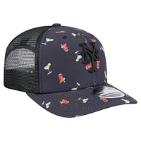 Casquette extensible à bouton-pression New Era noire New York Mets Adventure Drinks Pattern 9SEVENTY pour homme