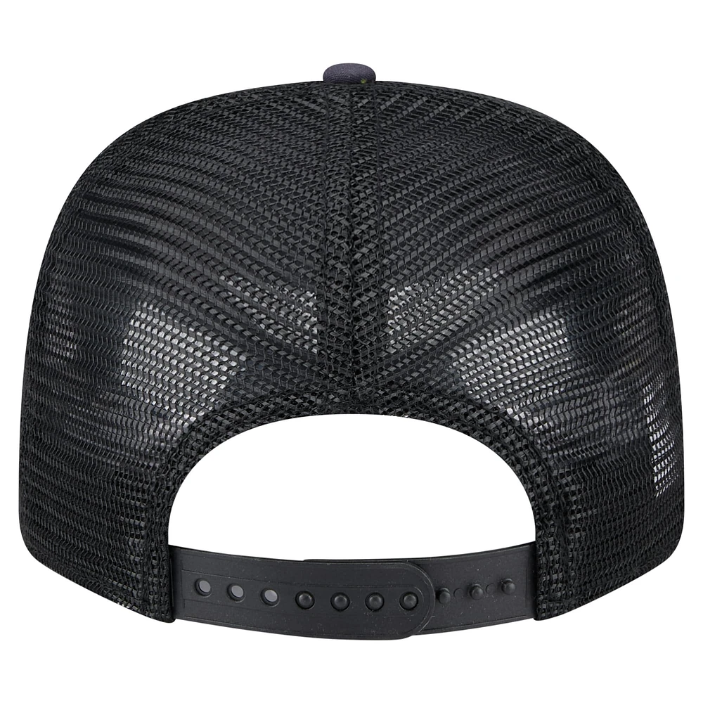 Casquette extensible à bouton-pression New Era noire New York Mets Adventure Drinks Pattern 9SEVENTY pour homme